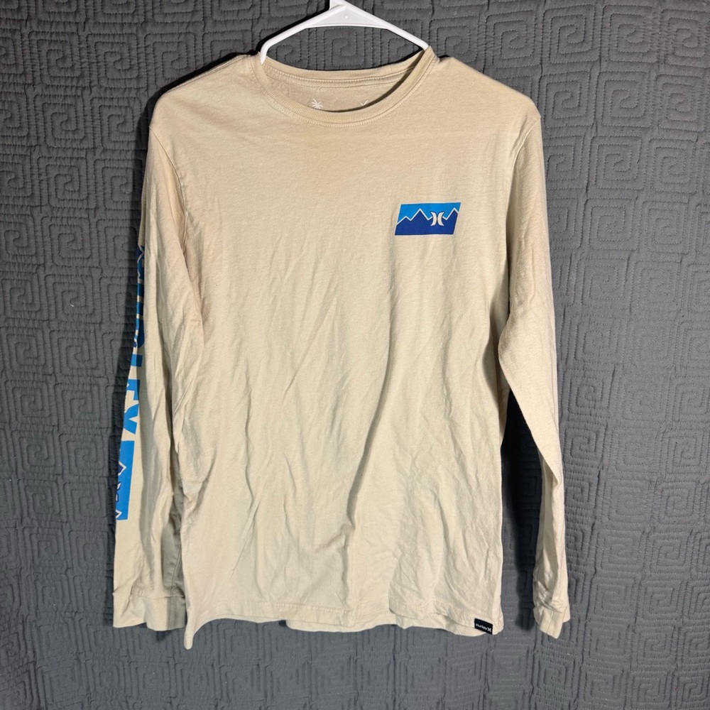 Hurley T-Shirt Men’s Size Small Everyday Tee Long Sleeve Beige